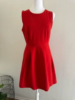 Madewell Vibrant Red Sleeveless Fit-and-Flare Mini Dress